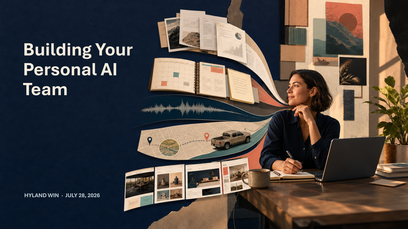 Building Your Personal AI Team talk slide, one example from Hyland work